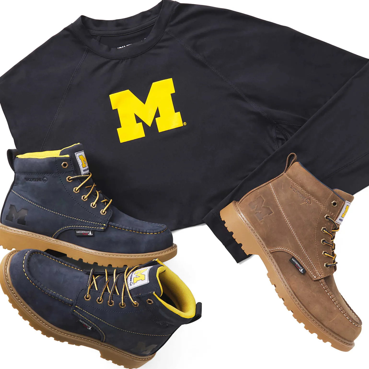 Wolverine X Valiant University Of Michigan Floorhand Moc Toe Work Boot